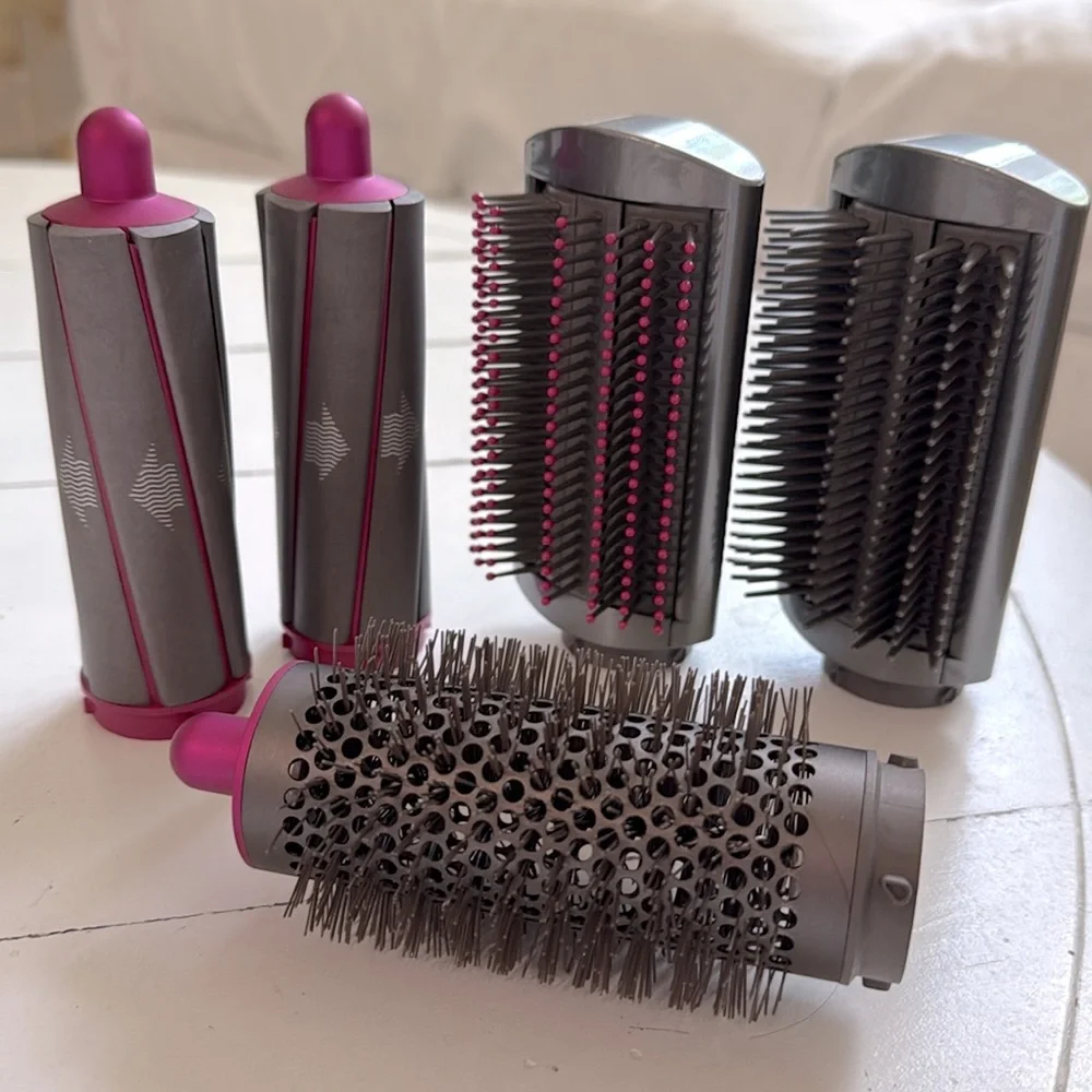 Dyson Gray and Pink Hair Styling Tool Attachments Only